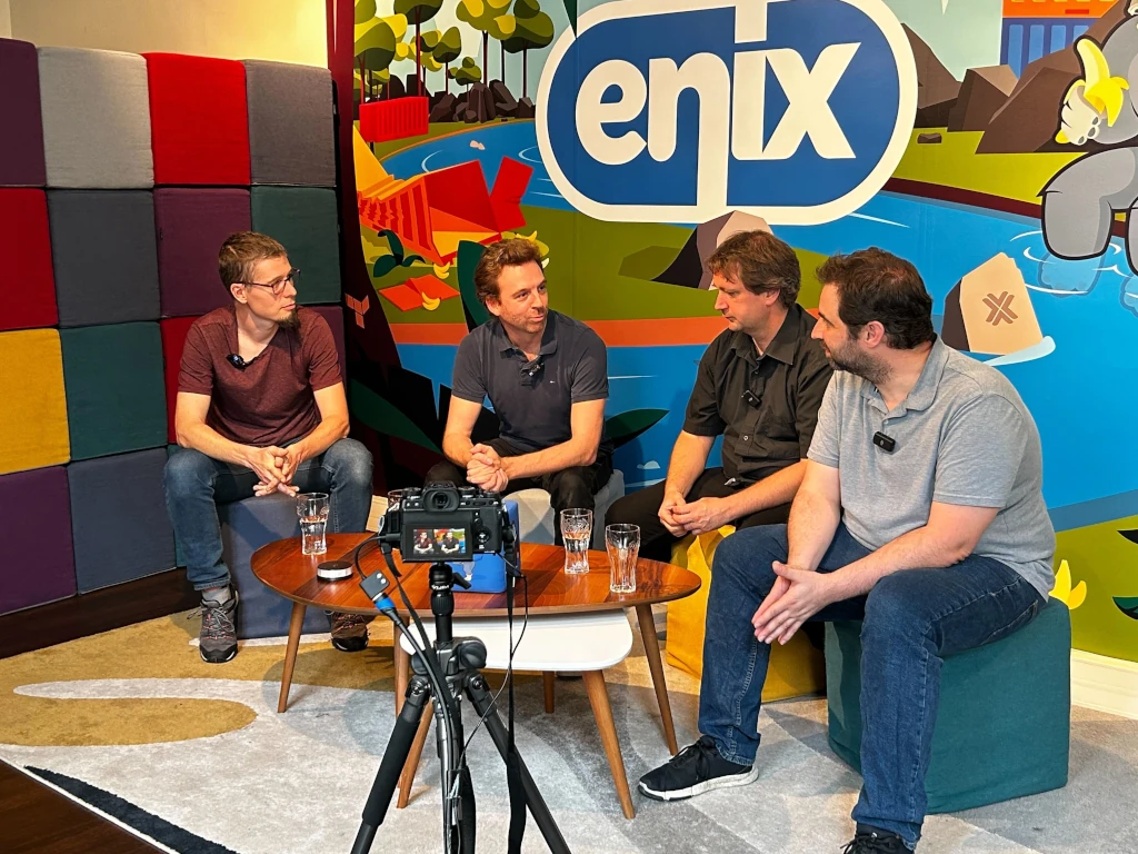 Group photo of the participants at the Enix office.