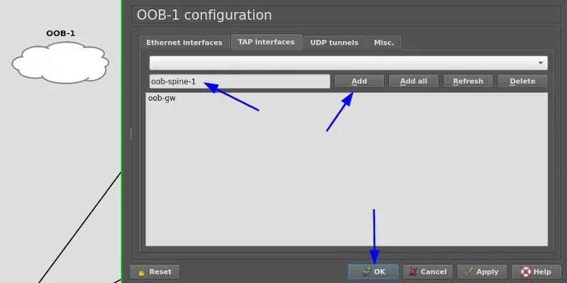 Ajout des interfaces TAP