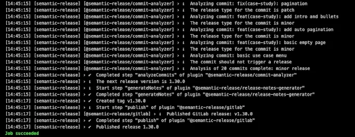 semantic-release output