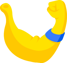 Icône banane comme un bras plié de quelqu'un qui réussit