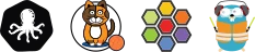 Logos of kuberouter, calico, cilium, traefik